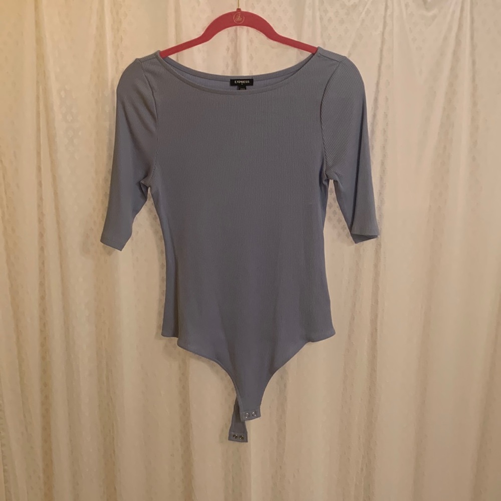 Ribbed crew neck body suit